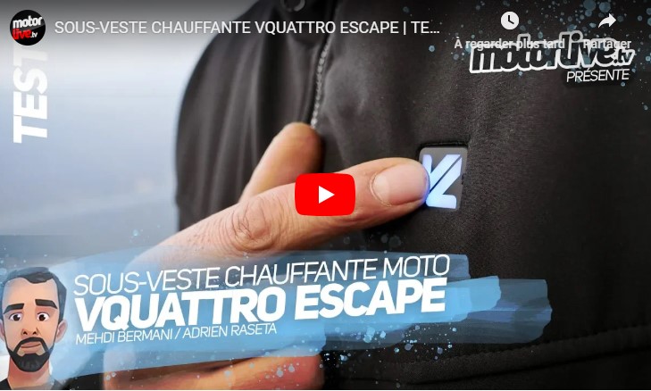 Essai Motoservices : veste chauffante Escape Vquattro design